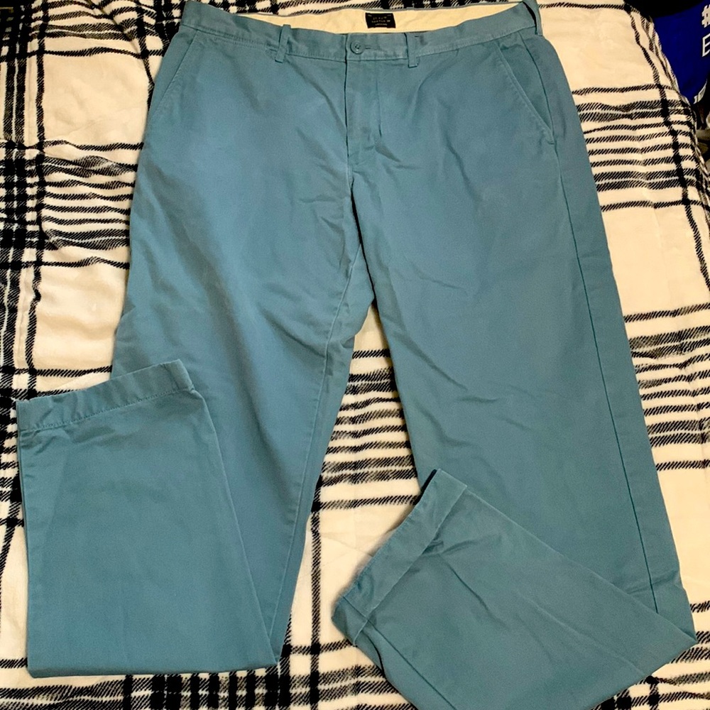 J Crew Broken In Blue Khakis 34x34